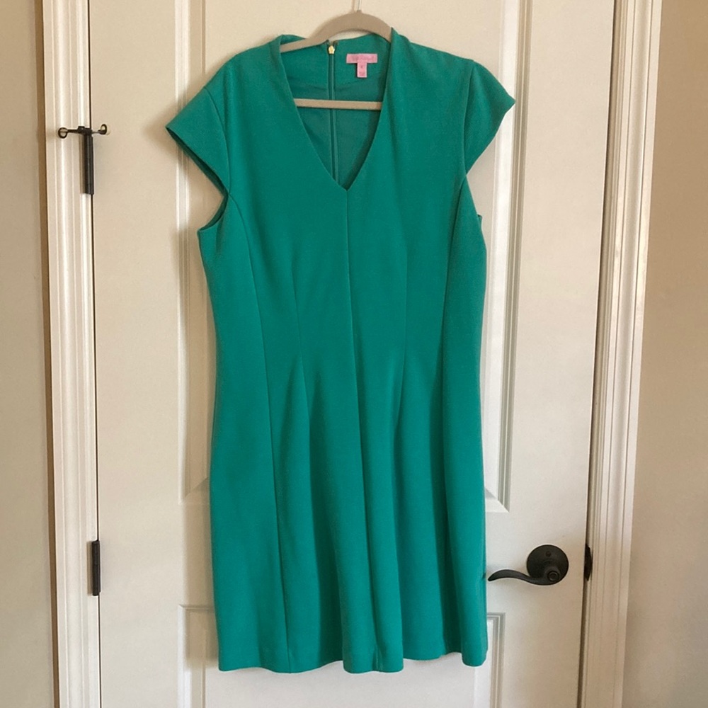 Lilly Pulitzer Green Sheath Dress with Flutter Cap Sleeves